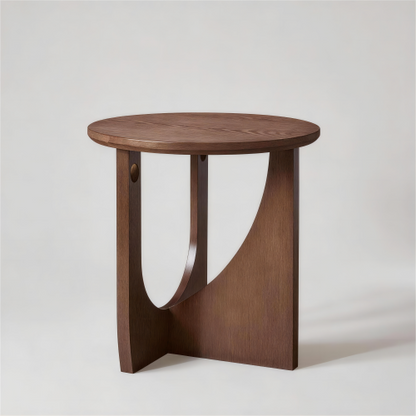 100% Solid Wood Side Table Natural Round End Table Rustic Accent Furniture