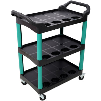 3 Tier Rolling Auto Detail Cart With Wheels,Car Wash Organizer for Detailers Garage, Workshop, Repair Shop, Storage Tool, Green&Black