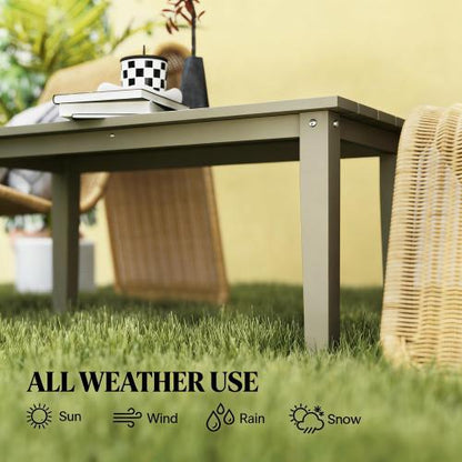 Outdoor Brown Table,Rectangle Outdoor Coffee Table