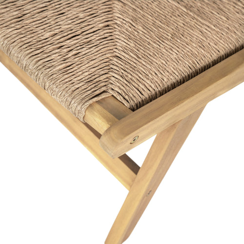 Acacia Wood Outdoor Armless Lounge Chair-Light Teak