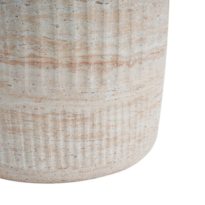 Outdoor/Indoor Lightweight Concrete Side Table,Travertine Finish