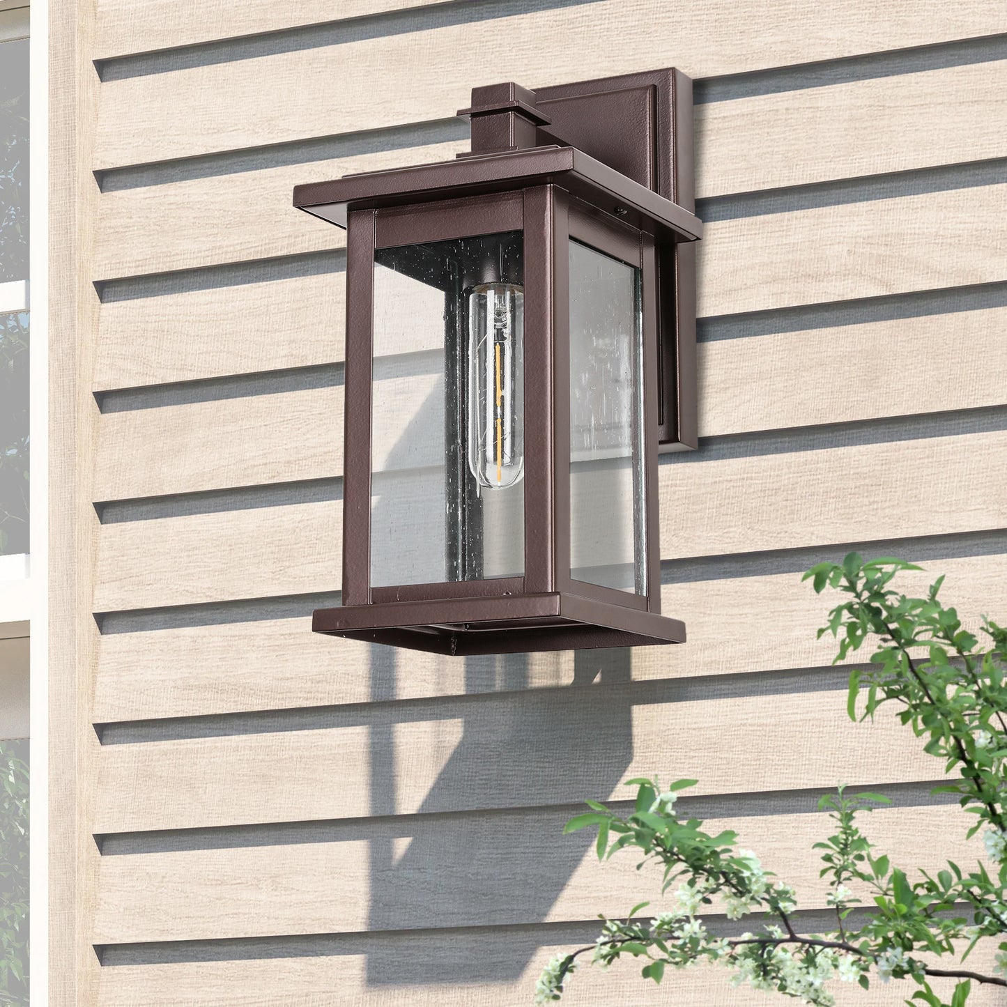 1-Light Oil Rubbed Bronze not Motion Sensing Outdoor Hardwired Wall Lantern Sconce with No Bulbs Included