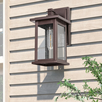 1-Light Oil Rubbed Bronze not Motion Sensing Outdoor Hardwired Wall Lantern Sconce with No Bulbs Included