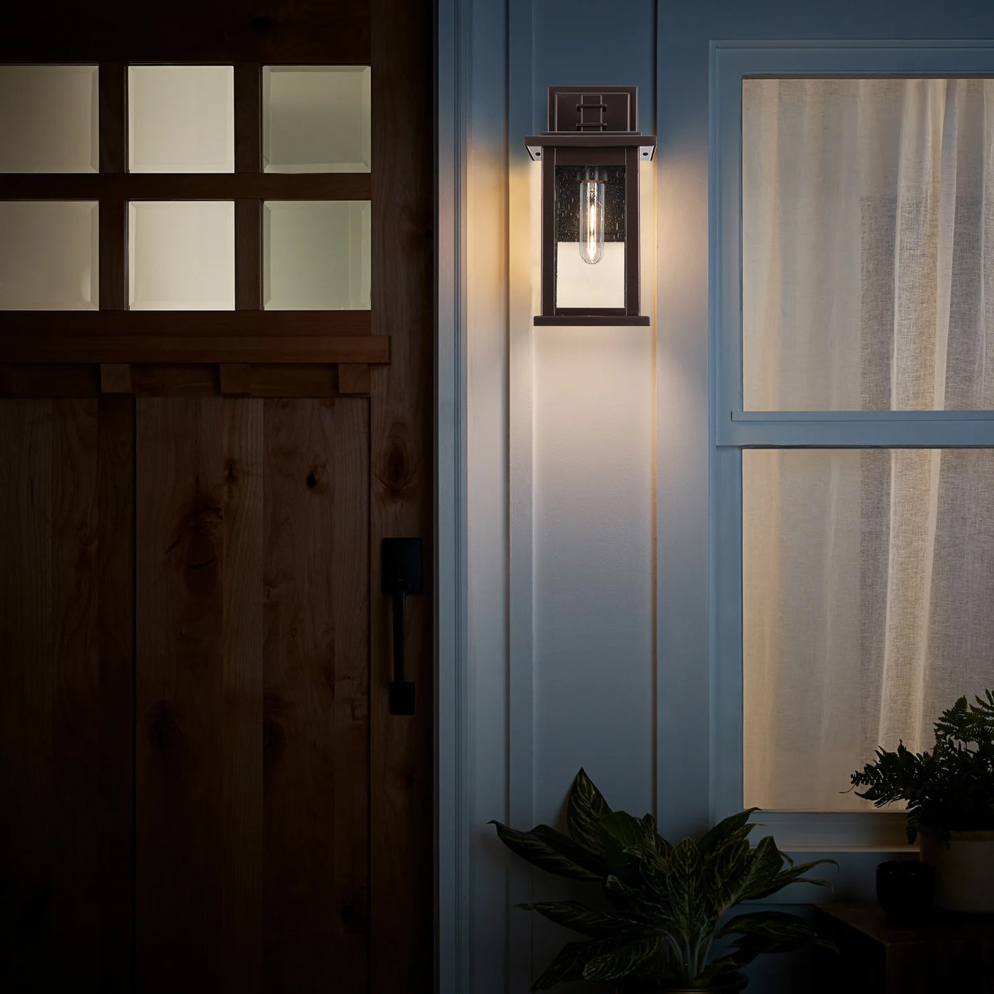 1-Light Oil Rubbed Bronze not Motion Sensing Outdoor Hardwired Wall Lantern Sconce with No Bulbs Included