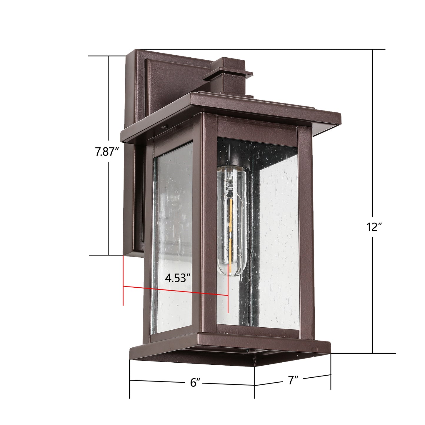 1-Light Oil Rubbed Bronze not Motion Sensing Outdoor Hardwired Wall Lantern Sconce with No Bulbs Included
