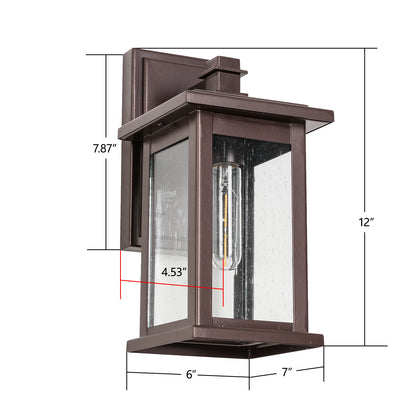 1-Light Oil Rubbed Bronze not Motion Sensing Outdoor Hardwired Wall Lantern Sconce with No Bulbs Included