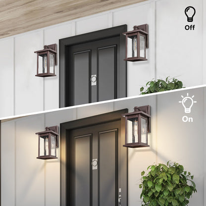 1-Light Oil Rubbed Bronze not Motion Sensing Outdoor Hardwired Wall Lantern Sconce with No Bulbs Included