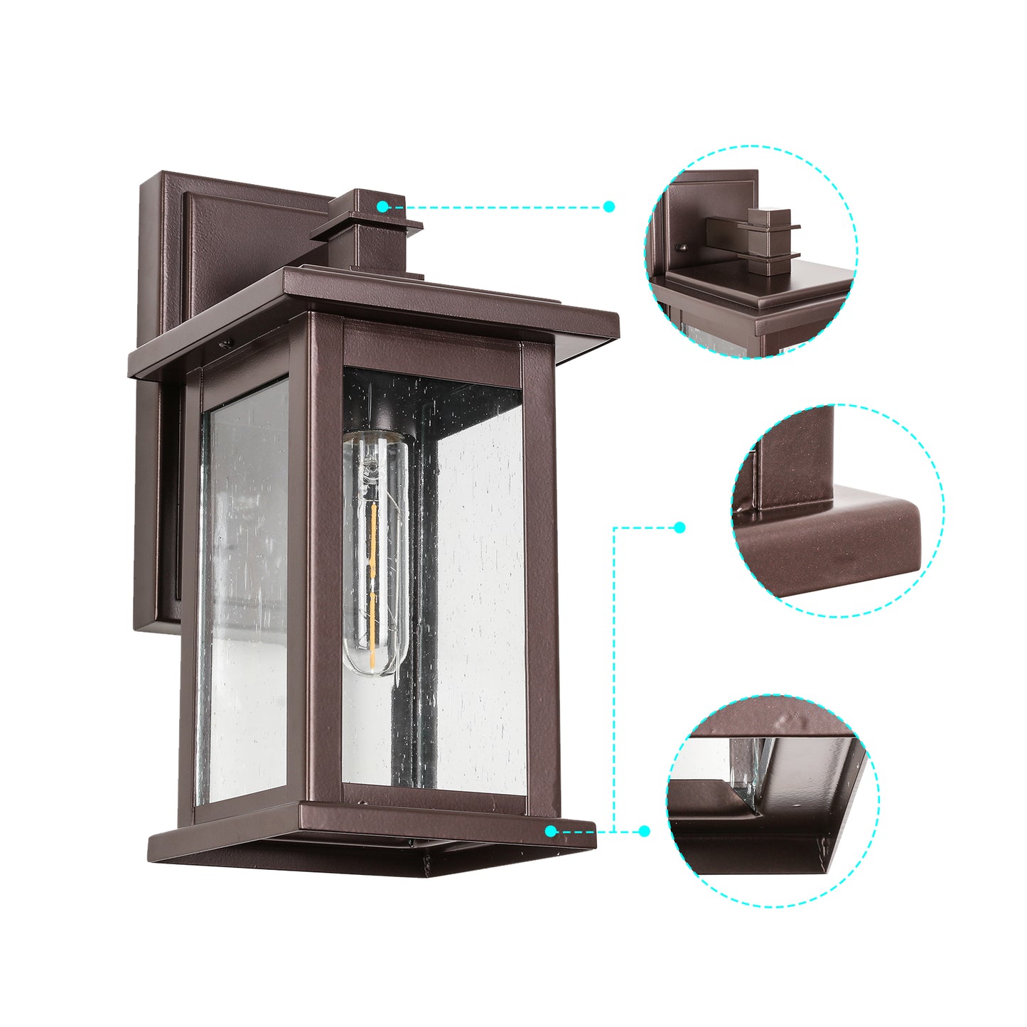1-Light Oil Rubbed Bronze not Motion Sensing Outdoor Hardwired Wall Lantern Sconce with No Bulbs Included