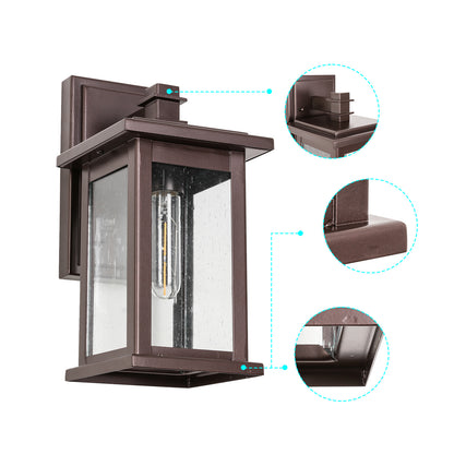 1-Light Oil Rubbed Bronze not Motion Sensing Outdoor Hardwired Wall Lantern Sconce with No Bulbs Included