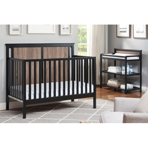 4-in-1 Convertible Crib Black/Vintage Walnut