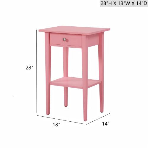 Bright Pink Contemporary Nightstand