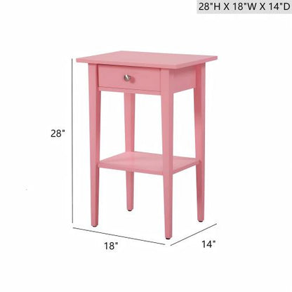 Bright Pink Contemporary Nightstand