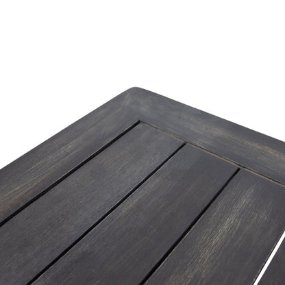 Acacia Wood Outdoor Loveseat and Coffee Table Set with Cushions, Dark Gray