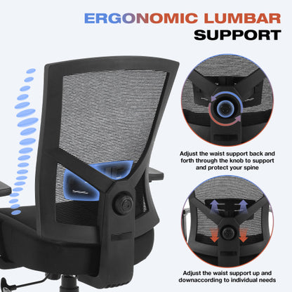 Big and Tall Office Chair 600lbs with Lumbar Support for Eight Hour Daily Work Ergonomic Mesh Desk Chair Widen 3D Cushion for Reading, Gaming