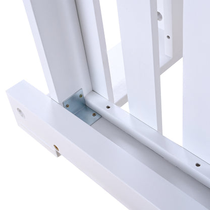 Twin Size Porch Swing Bed Seating Group, Patio Acacia Wood Swing Frame with Hemp Ropes for Garden, Backyard, White