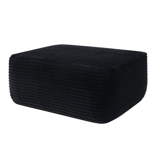 Plush Ottoman Black Modular Sofa Accent Ottoman for Living Room