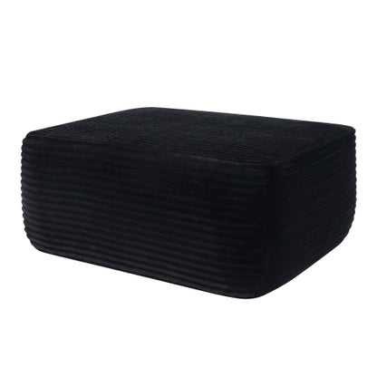 Plush Ottoman Black Modular Sofa Accent Ottoman for Living Room