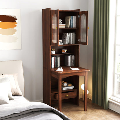 Fold Out Convertible Writing Table Multi-Functional Cabinet With Shelf Drawer Space Saving Home Office Desk
