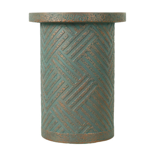 Cement Outdoor End Tables for Patio, GardenAccent Table, Modern Small Round Side Tablefor Outside, Tree Stump Garden Stool DrumTable indoor and Outdoor