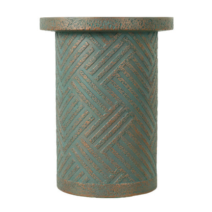 Cement Outdoor End Tables for Patio, GardenAccent Table, Modern Small Round Side Tablefor Outside, Tree Stump Garden Stool DrumTable indoor and Outdoor