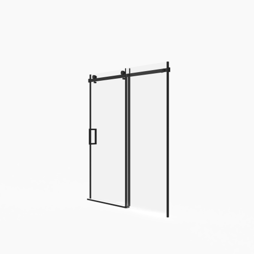 56-60"W x 72"H Frameless Sliding Shower Door,5/16" (8mm) Thick SGCC Tempered Clear Glass,Double Side Easy Clean Coat, Matte Black Finished With Buffer