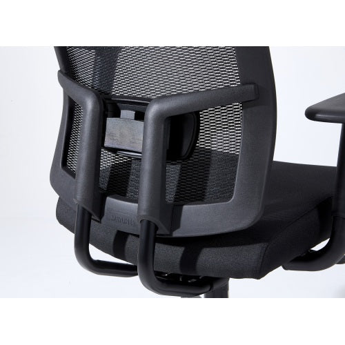 Complus Polyester Seat Pro Ergonomic High Back Office Task  Mesh Chair 27inch H in Black Color With Arms