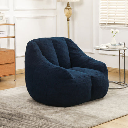 Tufted Faux Fur Memory Foam Bean Bag Chair with Armrests for Adults Kids Dorm Apartment Living Room