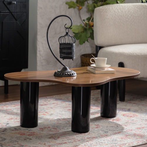 Cloud Shape Modern Coffee Table Irregular Design Easy Assembly Living Room Table