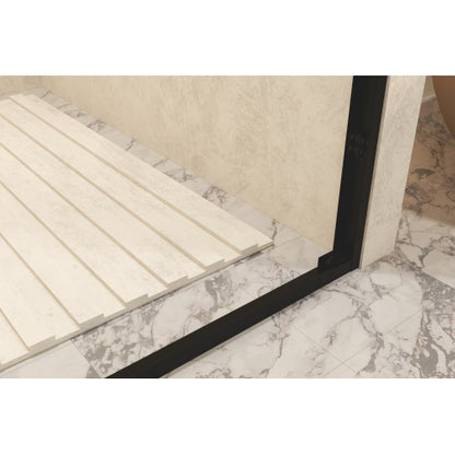 50-54" W × 72" H Tempered Glass with Explosion Proof Film, Aluminum Frame Double Sliding Shower Door, "1/4 (6 mm), Stainless Steel handle, Matte Black