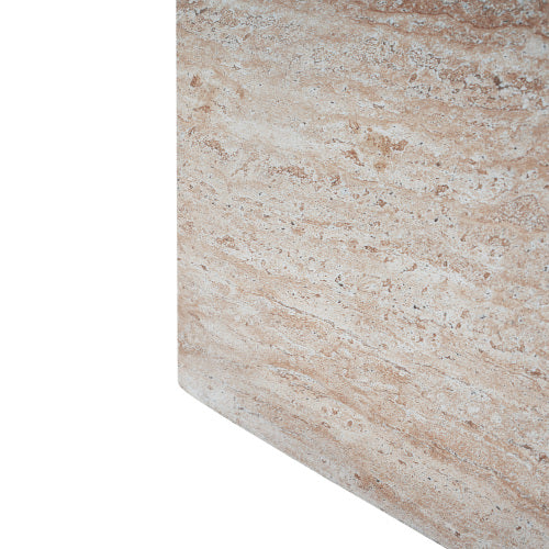 Outdoor/Indoor Square Travertine Lightweight Concrete Side Table