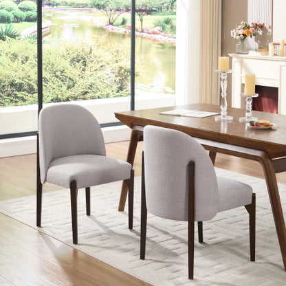 Wooden Dining Chairs Set of 2, Modern Fabric Upholstered Dining Room Chair Kitchen Chairs, Farmhouse Dinner Chair for Kitchen Dining Room
