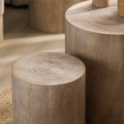 3-Piece Rustic Stump-Style Nesting Tables