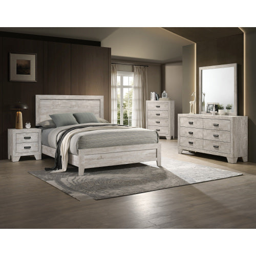 Whitewashed Wood 2-Drawer Transitional Nightstand, 21.6inch¡Á16.4inch¡Á23.6inchH