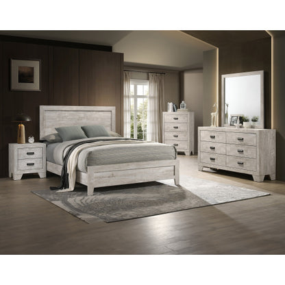Whitewashed Wood 2-Drawer Transitional Nightstand, 21.6inch¡Á16.4inch¡Á23.6inchH