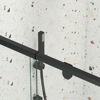 38-42" W x 71" H Piovt Swing Glass Shower Door,Pivot Frame Sliding Shower Door with 1/4"(6mm) Clear SGCC Tempered Glass,Matte Black Finish Shower Doors,Reversible Installation