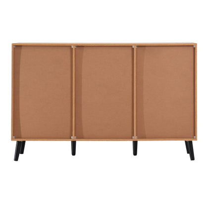 Natural Wood Sideboard Buffet Cabinet with 3 Drawers