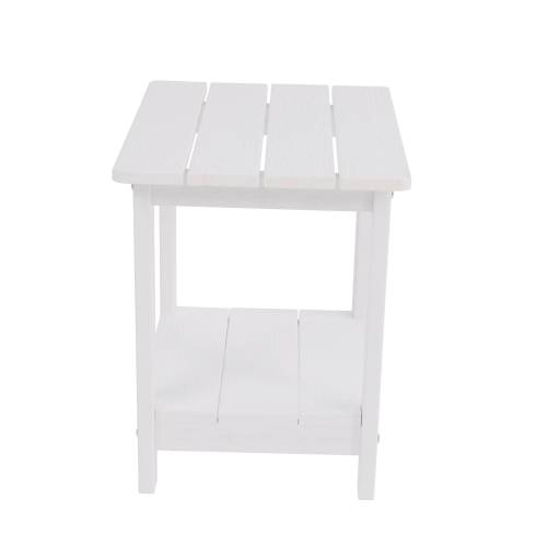 A wooden-textured imitation wood side table, simple yet with a rich texture. It comes with a small tabletop and is suitable for outdoor picnics. white