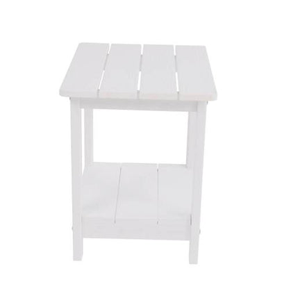 A wooden-textured imitation wood side table, simple yet with a rich texture. It comes with a small tabletop and is suitable for outdoor picnics. white