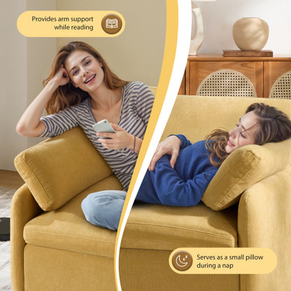 50*43" Oversized Chenille Single Sofa Chair, Wide and Deep Seat Accent Chair, Modern Upholstered Comfy Armchair, Couch Lounge with Pillows for Living Room&Apartment
