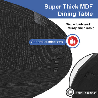 47 Inch Round Wood Grain Dining Table
