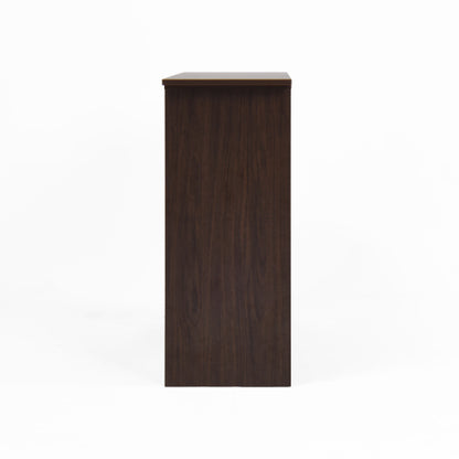 Modern Bar Cabinet with Rotating top, Counter Height Dining Cabinet with 6 Storage space and 2 Ribbed Glass Door for Kitchen, The Rotating Top with 3 Storage Shelves Dining Room, Living Room, Walnut