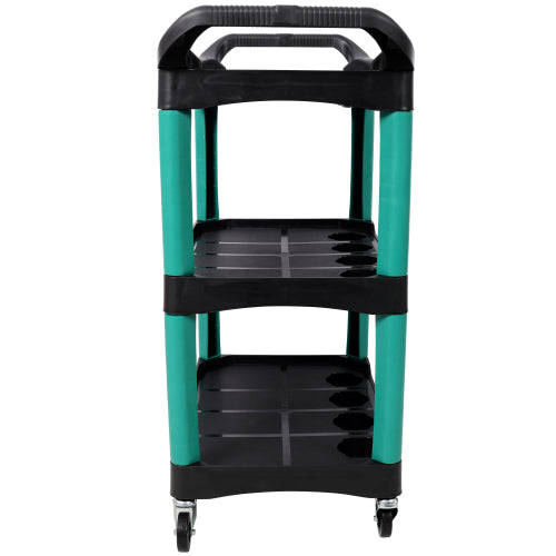 3 Tier Rolling Auto Detail Cart With Wheels,Car Wash Organizer for Detailers Garage, Workshop, Repair Shop, Storage Tool, Green&Black