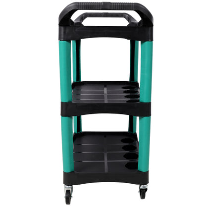 3 Tier Rolling Auto Detail Cart With Wheels,Car Wash Organizer for Detailers Garage, Workshop, Repair Shop, Storage Tool, Green&Black