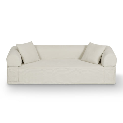 3-Seater Boneless Corduroy Sofa, No Assembly for Small Spaces