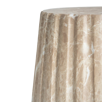 Outdoor Cleme Carved Side Table, Gold