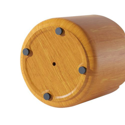 19.29"H Round Outdoor Indoor Side Table, Modern Wood Grain Patio Garden Stool, Sturdy MGO (Magnesium Oxide) Waterproof, No-Assembly Table for Patio, Garden, Backyard, Living Room (Wood Color)