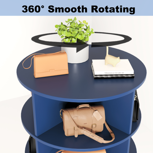 Blue 7-Layer 360 Degree Rotating Shoe Cabinet Large Capacity Family Space Saving Multi-Functional Shoe Storage Rack