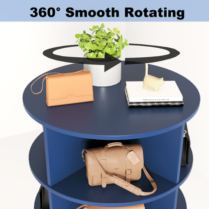 Blue 7-Layer 360 Degree Rotating Shoe Cabinet Large Capacity Family Space Saving Multi-Functional Shoe Storage Rack