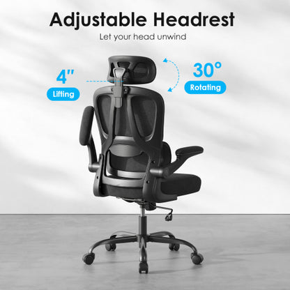 Ergonomic Office Chair, Desk Chair with Headrest and Lumbar Support, High Back Swivel Home Office Chair with Headrest for Home Office Bedroom
