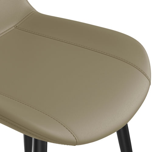 PU Leather Dining Chairs with Adjustable Feet, Set of 2, Camel